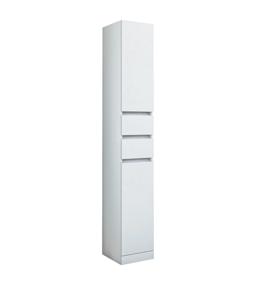 COLONNA CON 2 ANTE E 2 CASSETTI COLORE BIANCO LUCIDO - 190 x 30 CM